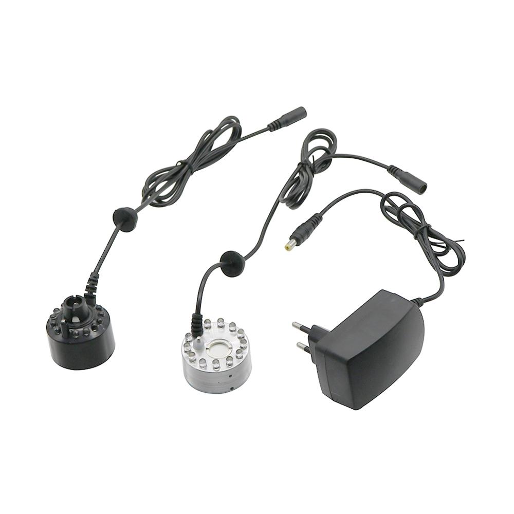 Terrarium Fogger Ultrasonic - อะตอมไมเซอร์ LED 12 ดวง AC100-240V อะตอมไมเซอร์อัลตราโซนิกสีสันสดใสสำหรับน้ำพุ